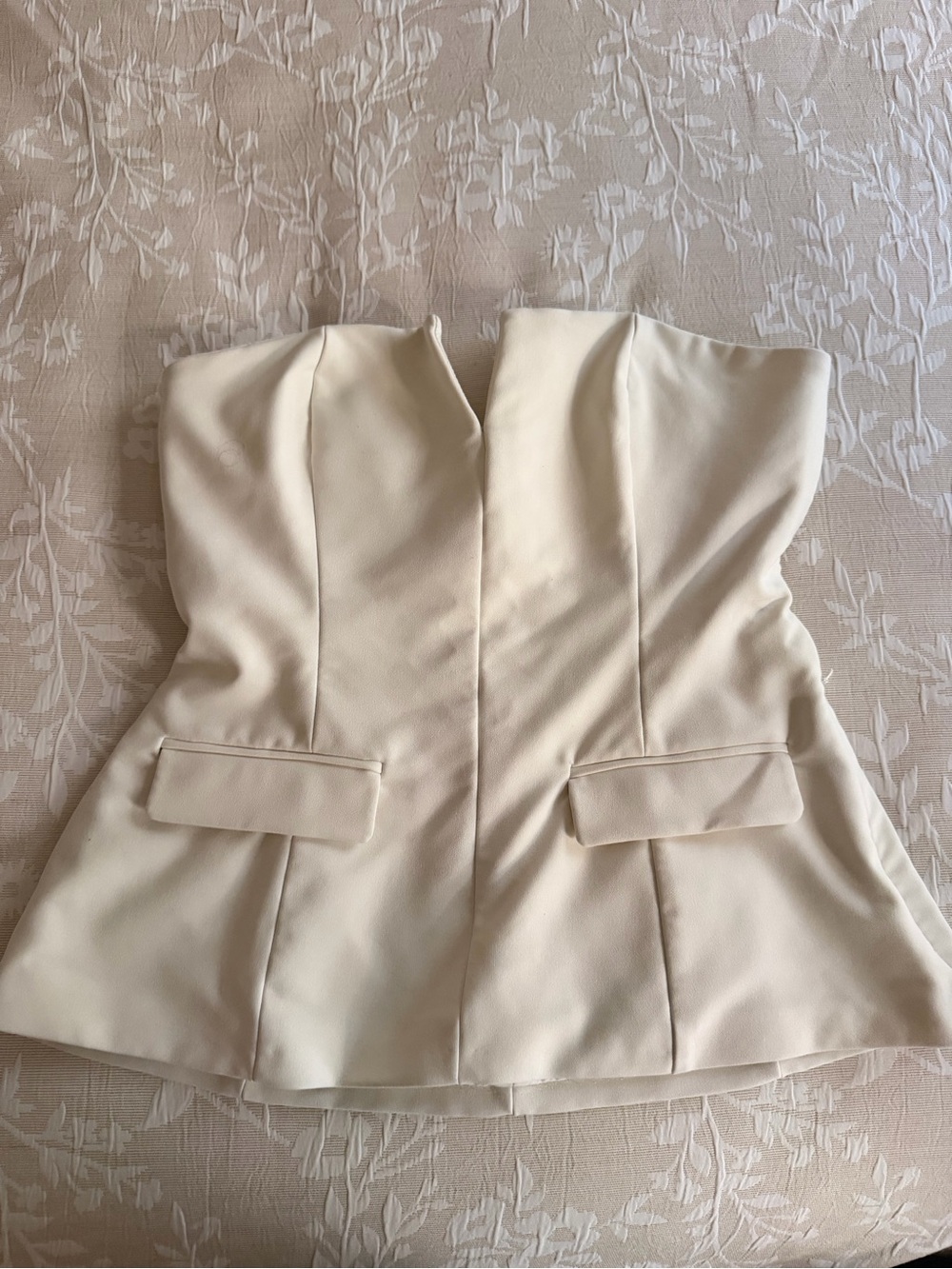 Strapless Cream Peplum top